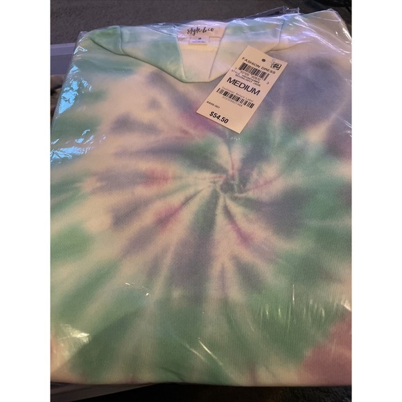 MSRP $54 Style & Co Womens Tie-Dye Sweatshirt Dress Multicolor Size Medium - Picture 2 of 2